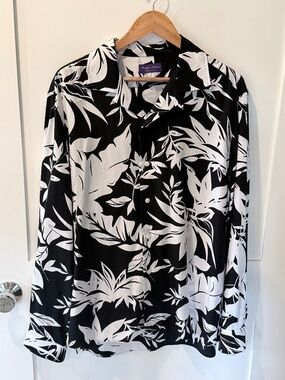 Ralph Lauren Purple Label 100% Silk Long Sleeve Shirt